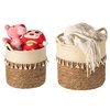 Vintiquewise Storage Basket, Brown, Paper Rope, 2 PK QI004172.2